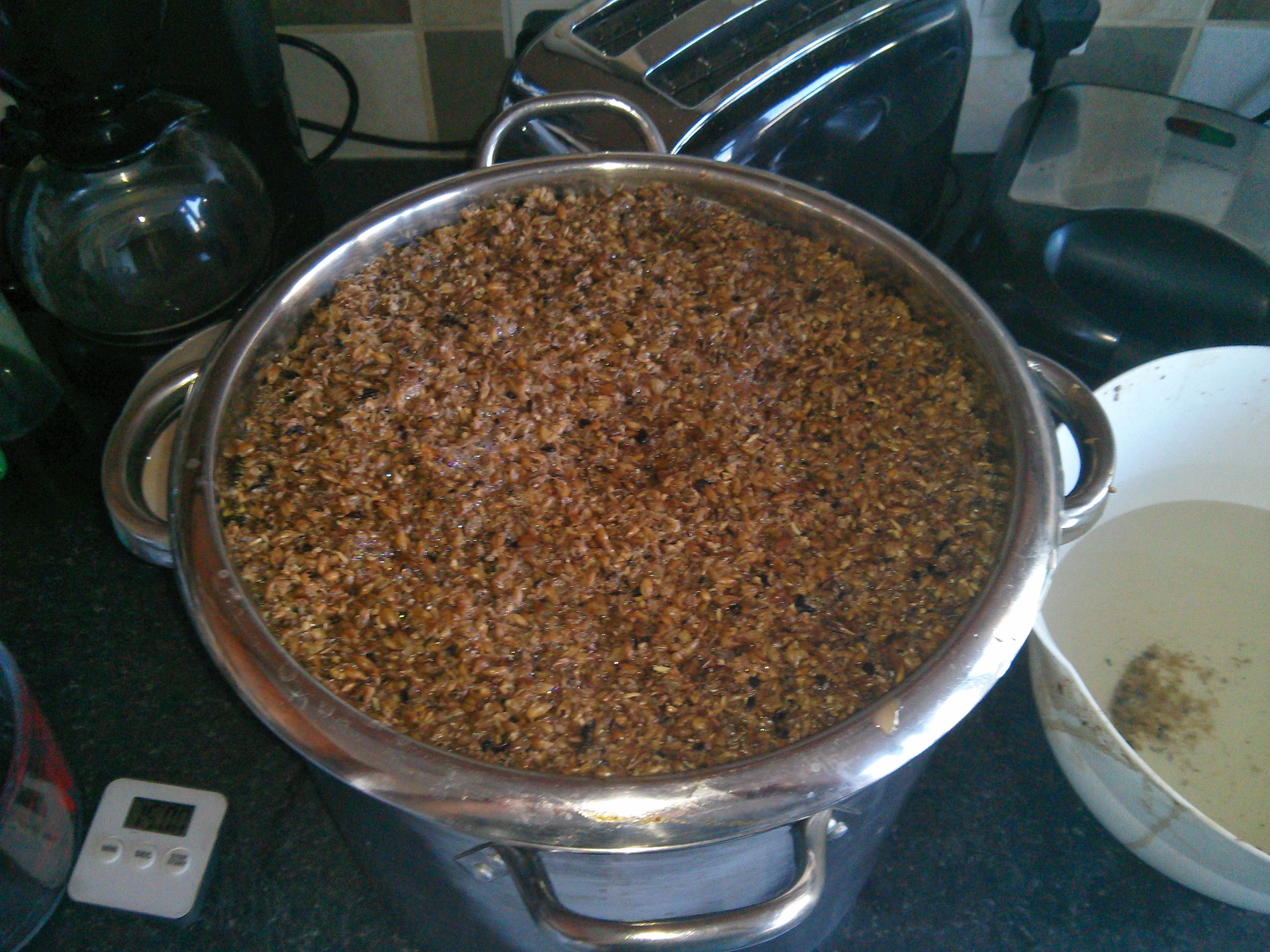 Sparging using a colander